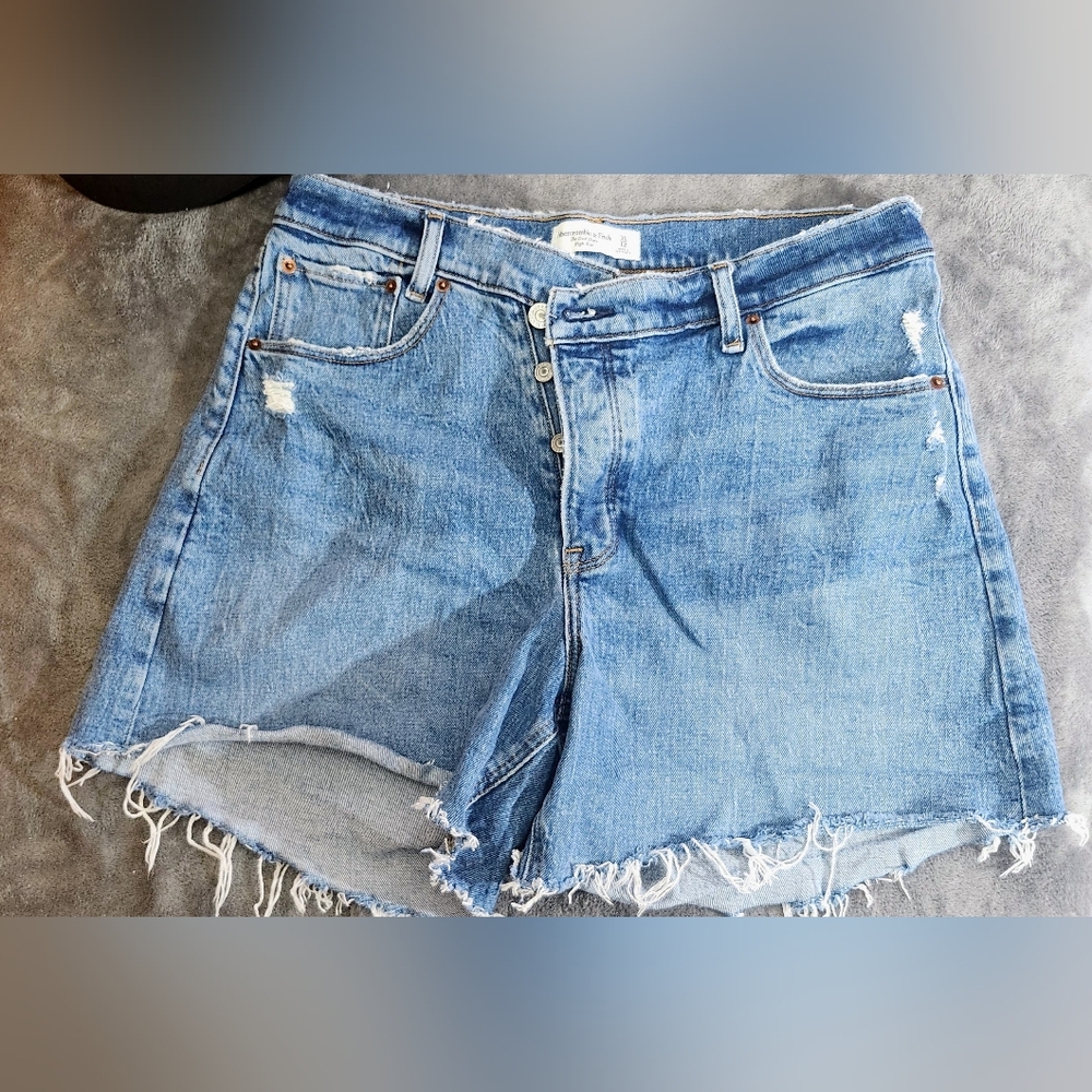 Abercrombie & Fitch Blue Denim Women Shorts